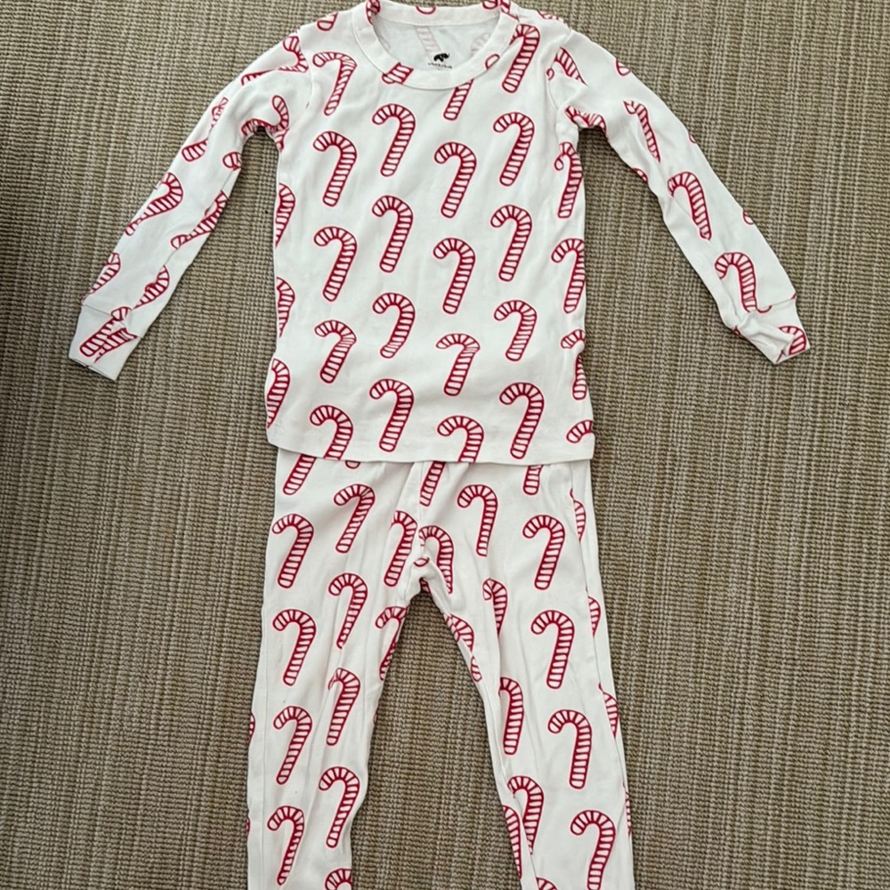 White and Red Candy Cane Pajama Set